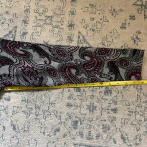 🧡3/15 Karen Scott Paisley Print Cotton Gray Cardigan Women's S - Picture 6 of 7